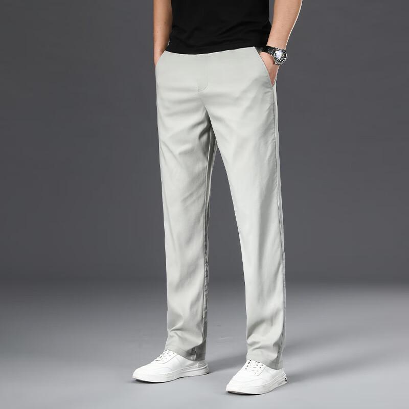 Men's Lightweight Ice Silk Straight-Leg Casual Pants