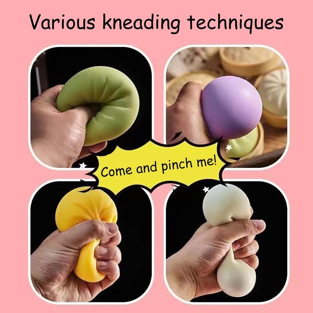 Colorful Squishy Dumplings Simulation Food Steamed Stuffed Bun Squeeze Toy Anti-Stress Sensory Relief For Adults Funny Gifts