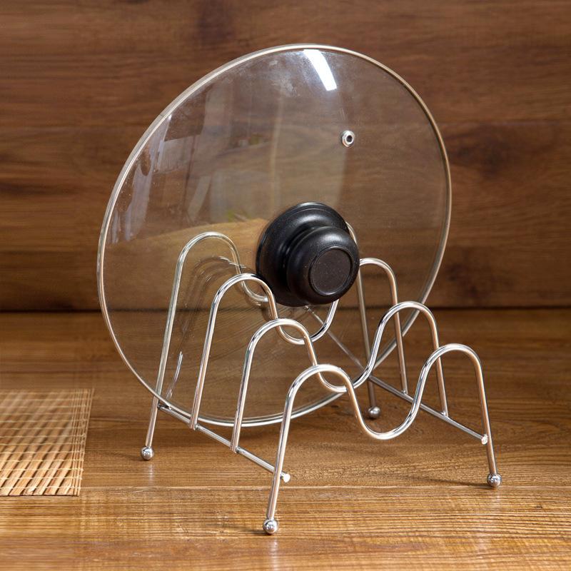 2025 New Kitchen No-punching Seated Pot Lid Rack, Tabletop Vertical Multi-layer Pot Lid Shelf Knife Holder Hanging Rack Dish