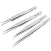 Stainless Steel Anti-iodine Tweezers Long Straight Forceps 12.5cm-30cm Straight Elbow Head Tools