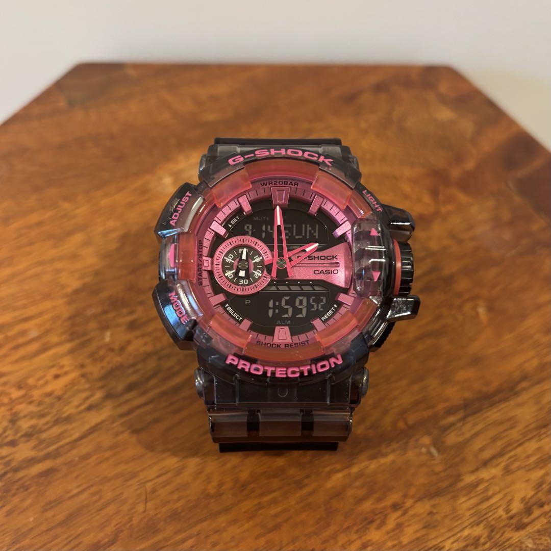 

[Б/У] CASIO G-SHOCK GA-400SK Прозрачный черный и розовый