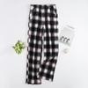 Women's Elastic Waist Plaid Fleece Pajama Pants Loose Fit Sleep Pants For Loungewear