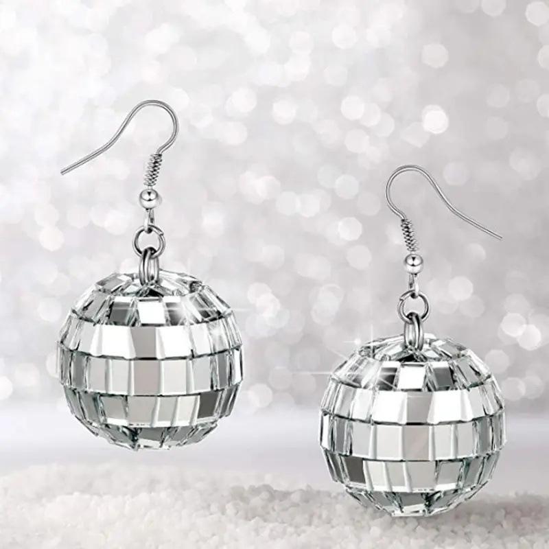 Disco Ball Earrings 20mm 70'S Disco Punk Earrings for Women Jewelry Gift for Women Party Jewelry