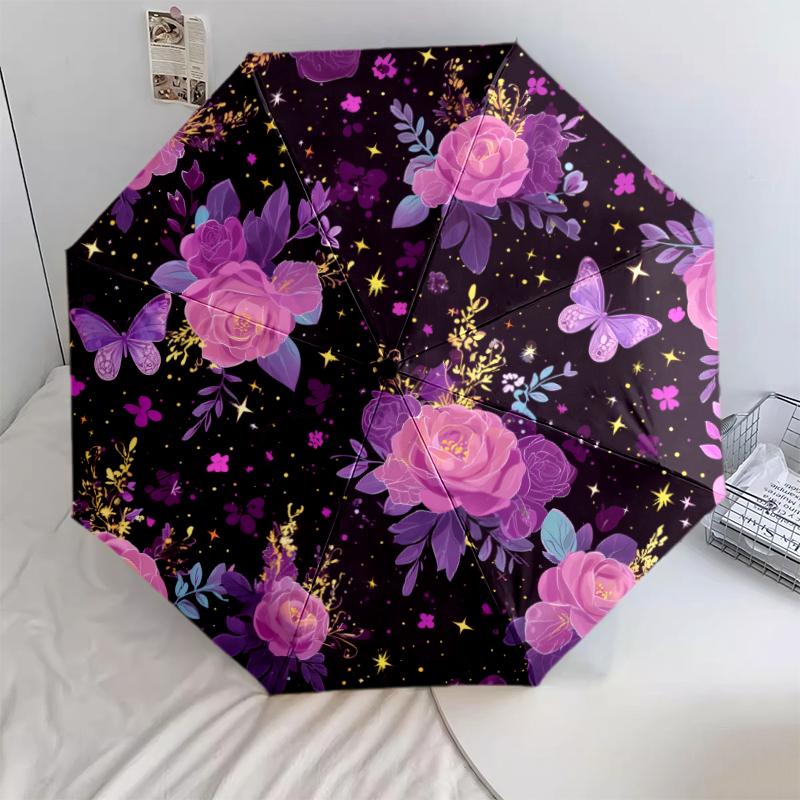 

Dreamy Theme pattern, automatic folding umbrella, portable and foldable design, 8 ribs, a Christmas or birthday gift.