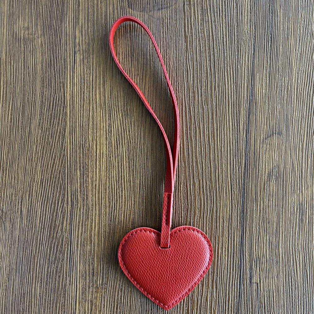 Hanger Pu Leather Heart Pendant Heart Shaped Bag Decoration Lovely Bag Charm Bag Accessory
