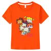 Rugrats 100%Cotton Cartoon Children's T-Shirt Casual Cute Boys Tees Girls Tops Kids Retro O-Neck Short Sleeve Anime T-shirt Fun T-shirt Summer tops