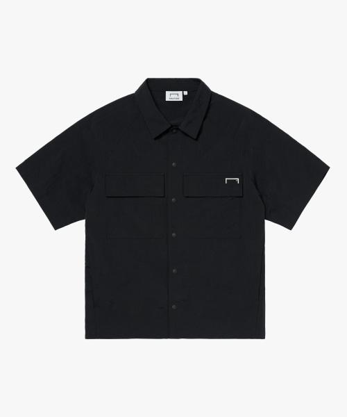 GOALSTUDIO Taslan Small Logo Shirt-Black