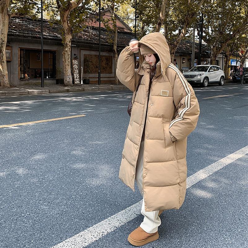 

Пуховик женский средней длины и длинный сезон выше колена длинная куртка свободный прилив 2XL хаки