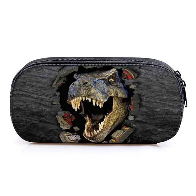 Hot Sales Dinosaur Print 3D Cartoon Layered Pencil Case & Pen Bag Best Gift for Boys/Girls School Supplies