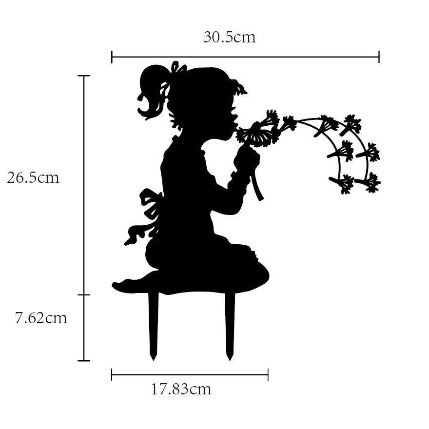 

Modern Art Metal Silhouette: Little Girl Garden Stake