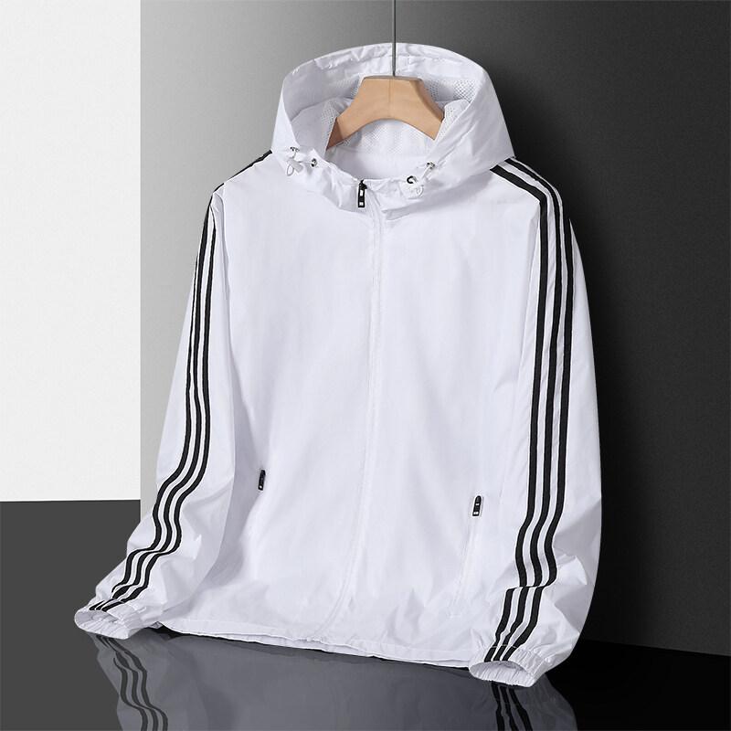 Large Size Fashionable Windproof Thin Windbreaker, Breathable Solid Color, Large Men's Jacket, Fat Coat