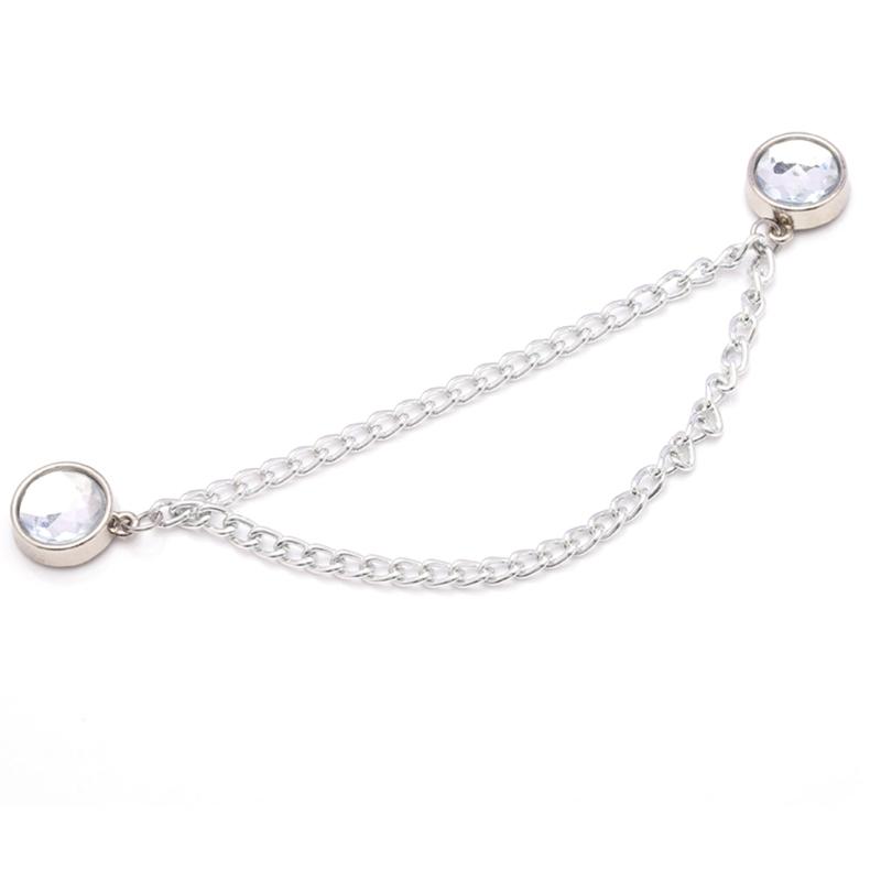 

652F Trouser Shortener Clip Rhinestones Clasp Trouser Length Adjuster Clip for Jeans Pants to Make Shorter