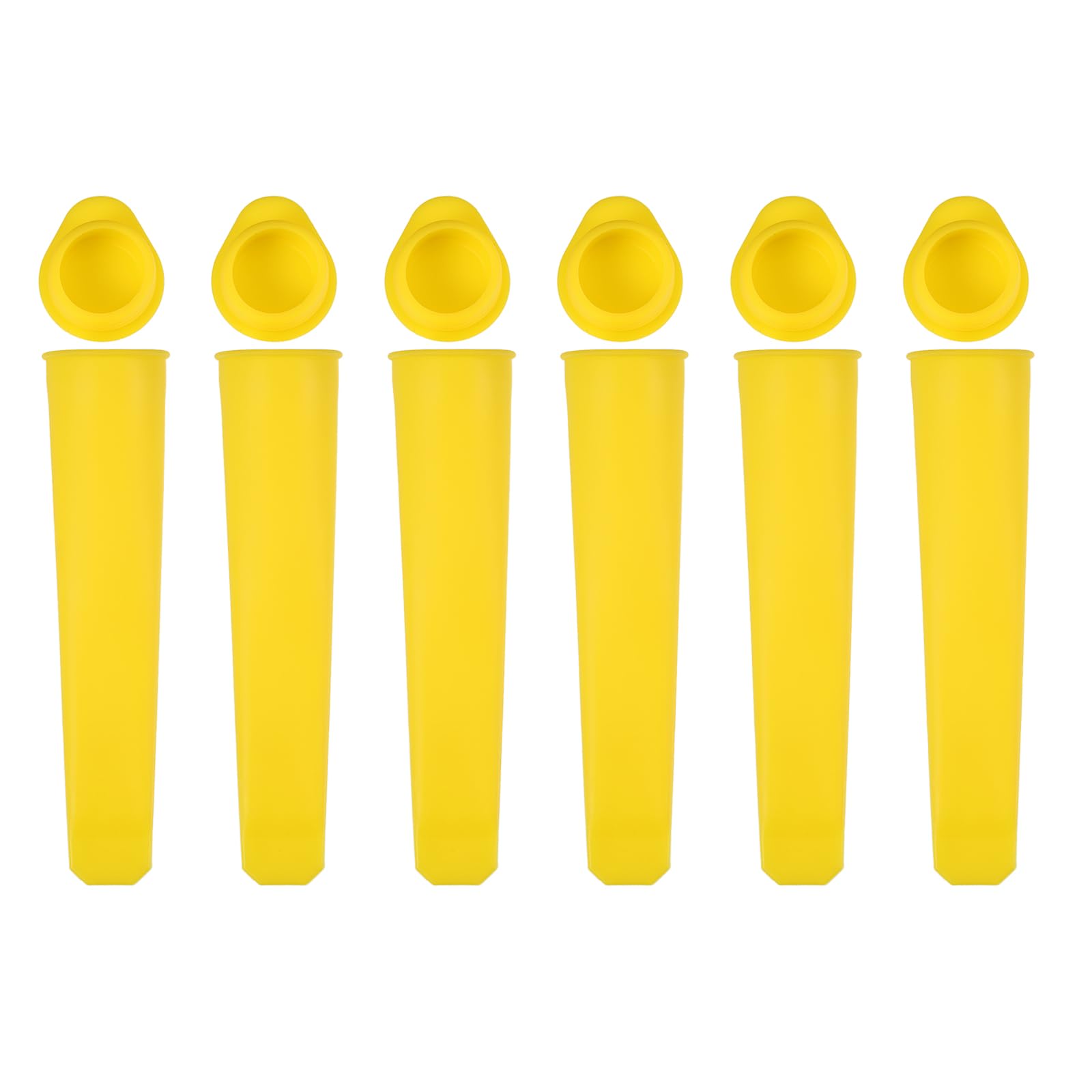 

uxcell Silicone Ice Pop Molds, Set of 6, Ice Pop Maker with Ice Cream Mold, 5.91 Inch Long, Suitable for Making Ice Cream and Popsicle Pops, Yellow