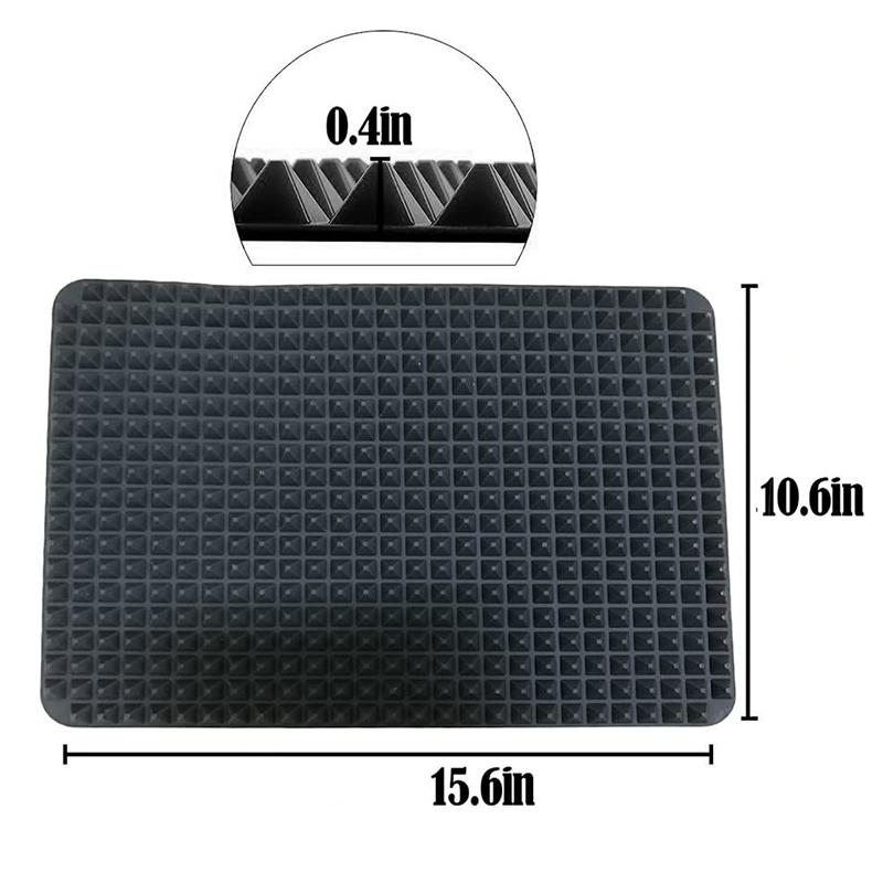 Silicone Cooking Mat Microwave Pyramid Baking Mat Fat Reducing Heat Resistant Sheet With Grid For Pizza Oven Grling BBQ Roasting
