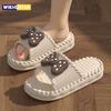 Pantoufles à nœud papillon pour femmes, tongs pour filles douces, sandales de plage EVA antidérapantes pour l'extérieur, sandales confortables, pantoufles d'été à la mode