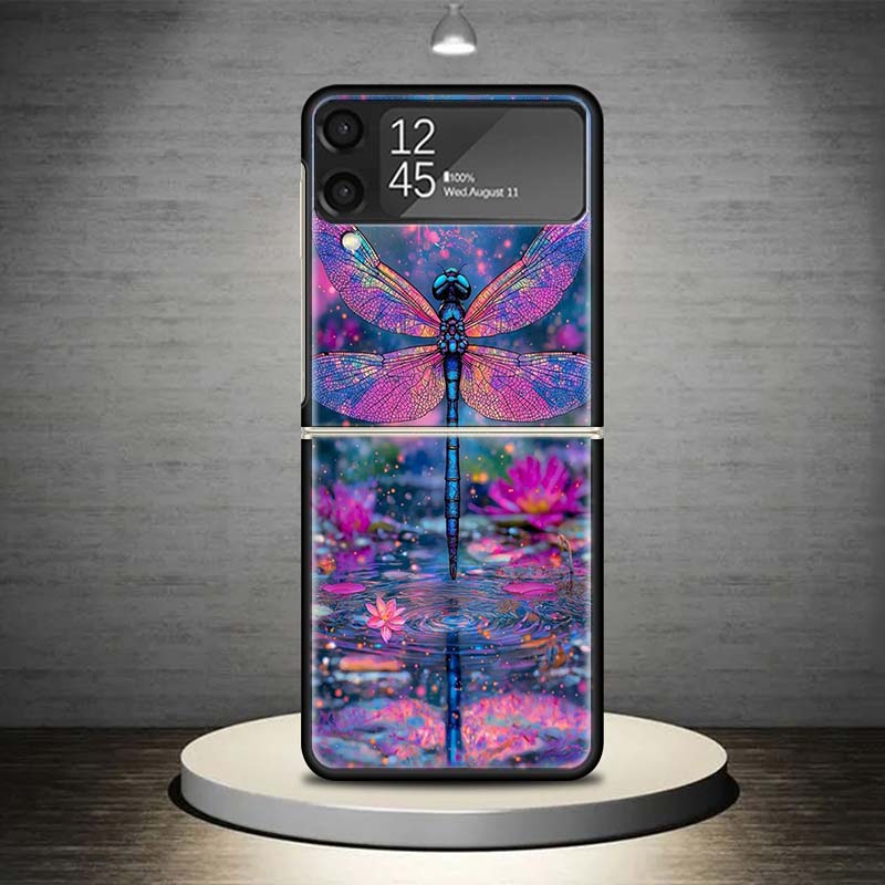 Beautiful Dragonfly Enthusiasts Phone Case For Samsung Galaxy Z Flip 7 6 5 4 3 5G Shockproof Cover Z Flip7 Flip6 ZFlip5 Flip3 Fl