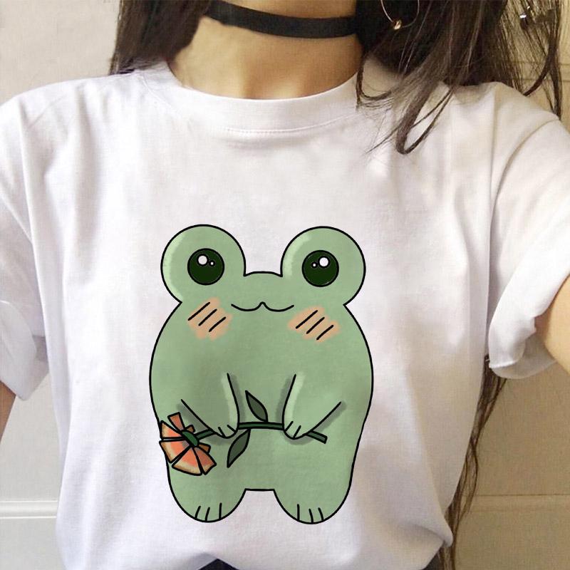Ladies Summer Tshirt Womens Graphic Top Tshirts Female Basic White 2025 News Short Sleeve Cartoon Kawaii Print Cute Tops Tshirts