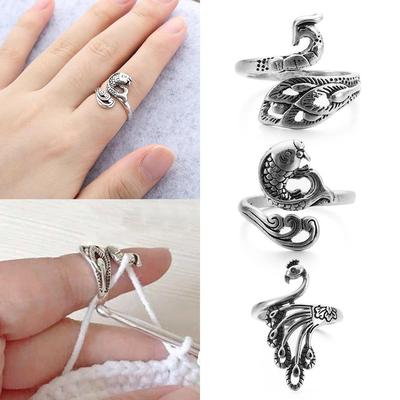 Accessories Peacock Fish Phoenix Ring Sewing Accessories Thimble Ring Knitting Loop Crochet Ring