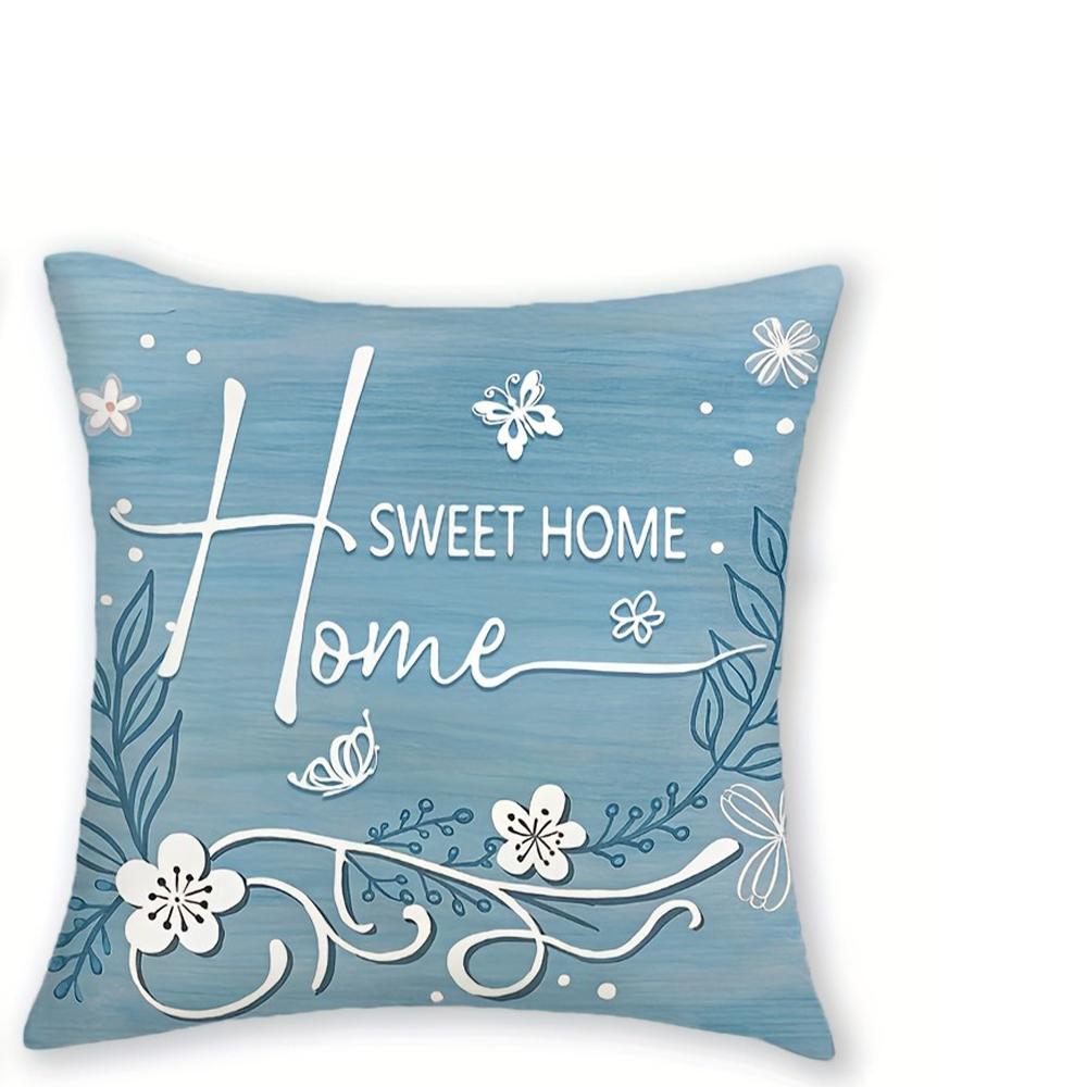 Blue Forget - Me - Not & Home - Themed PillowcasesLiving Room Sofa Cushion Cover, Soft and Comfortable, Bedroom Room Decoration