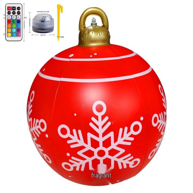 Inflatable Christmas Ball Set: Luminous Outdoor Decor with Cartoon Transparent Balls & Tree