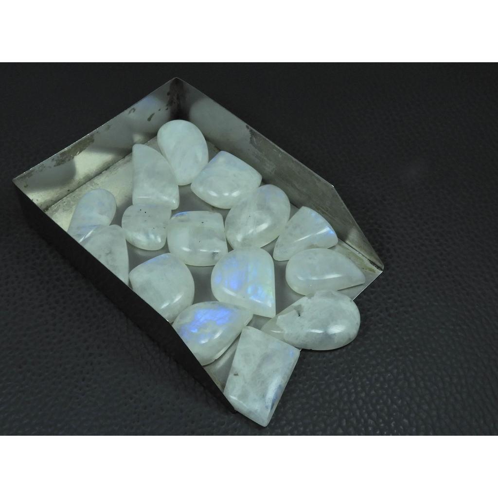 209Cts. Natural Rainbow Moonstone Fancy Cabochon Loose Gemstone 15 Pcs Lot C-3265