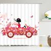 Waterproof Bathroom Shower Curtain New York Woman Street View Polyester Bathroom Curtain Printing Shower Curtains Bath Screen
