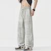 Summer thin breathable tie-dye casual pants men's versatile straight pants ice-feeling loose wide-leg pants wholesale
