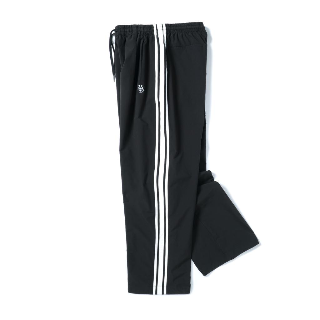 Nodeu Side Line Wide Nylon Pants (Black)