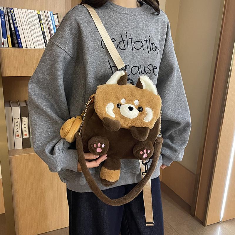Raccoon Cute Little Cartoon Animal Doll Plush Backpack For School Travel And