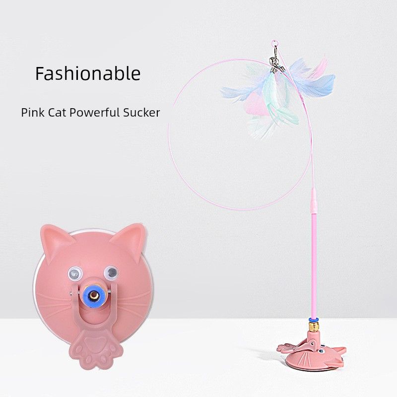 

Кошка-присоска Дразнилка для кошек Саморазвлечение Снятие стресса Съемное перо Колокольчик Длинный держатель для кисточки Игрушка из стальной проволоки Товары для питомцев [Pink] Maitou strong suction cup set