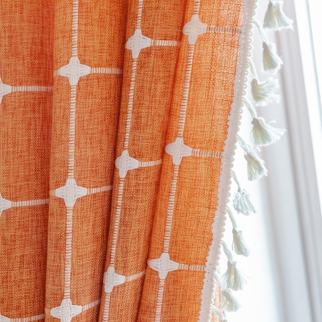 Curtain Finished Kitchen Bedroom Small Window Bay Window Half Curtain Privacy Decoration Gray Short Curtain