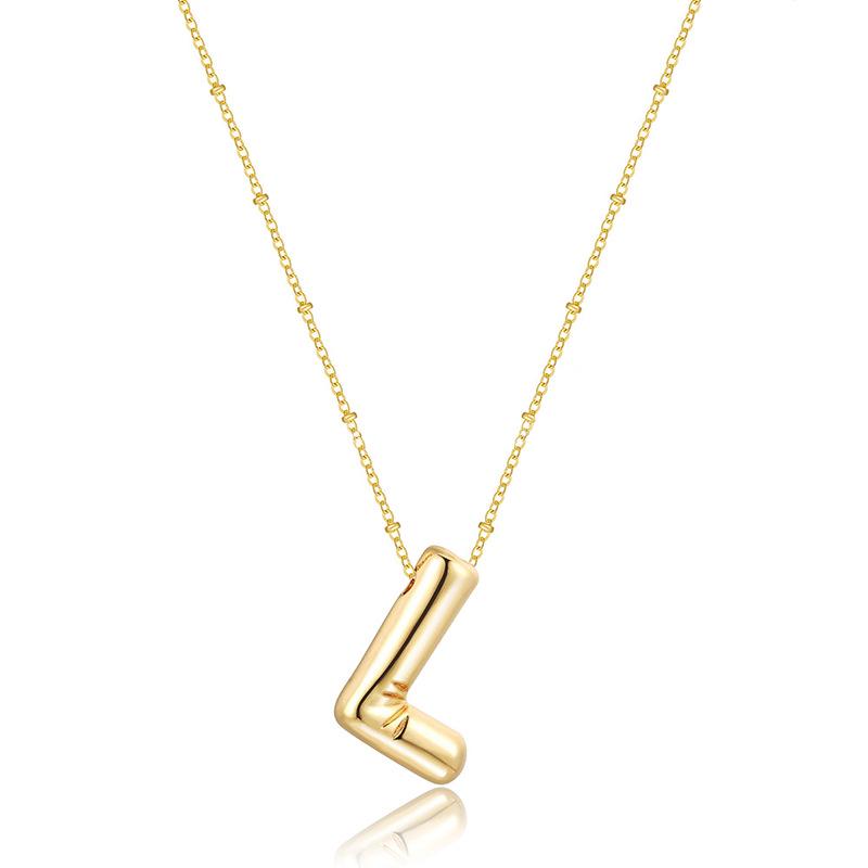 Glossy Titanium Steel Alphabet Necklace for Women - Non-fading, High-grade Letter Pendant On Clavicle Chain