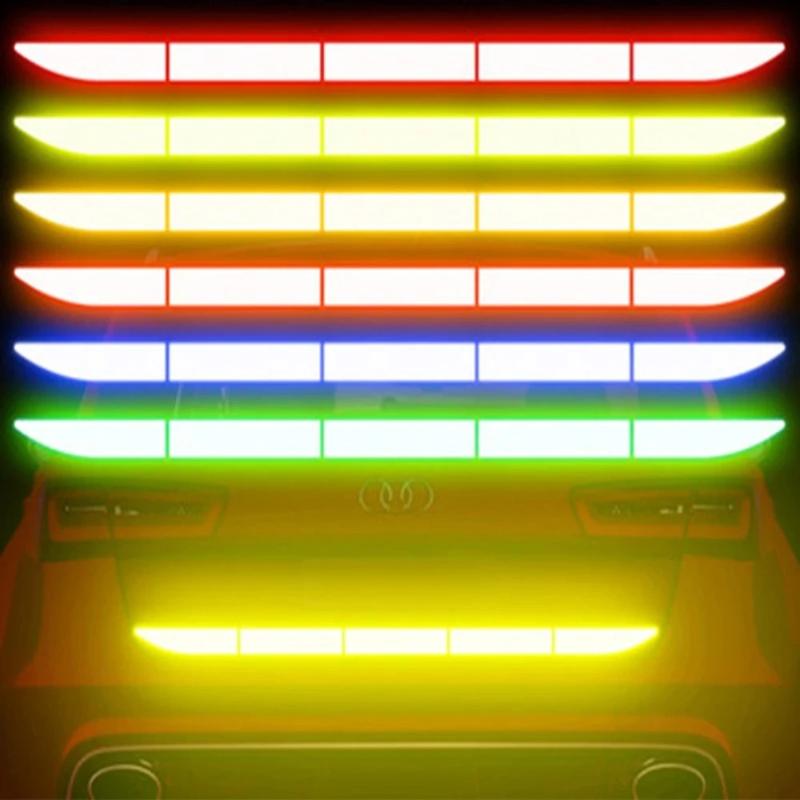 Night reflective anti-collision warning sticker at the rear of the car, reflective decorative strip in the trunk of the car