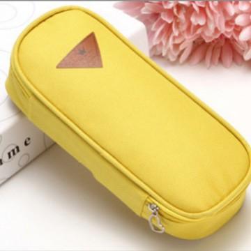 

Solid Color Small Fresh Innovative Gift Triangle Pattern Pull Bag Storage Zipper Pencil Kawai Stationery Box School Supplies