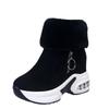 Winter Short-sleeved Plus Velvet Warm Inner Heightening Cotton Boots Women