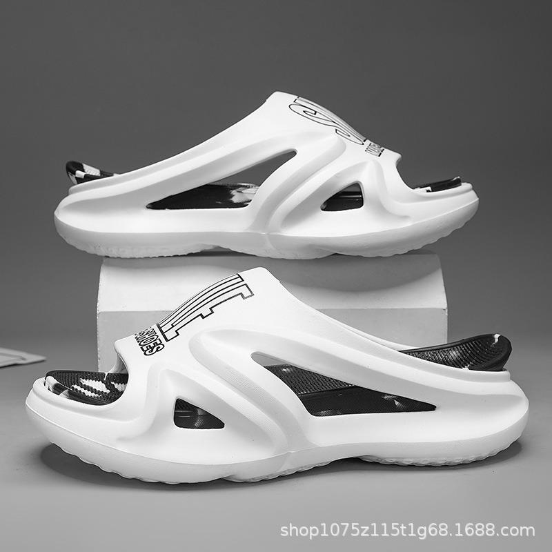 Summer new fashion outer wear men's and women's one-word drag thick-soled non-slip, light and breathable cool slippers, wearing sandals outside