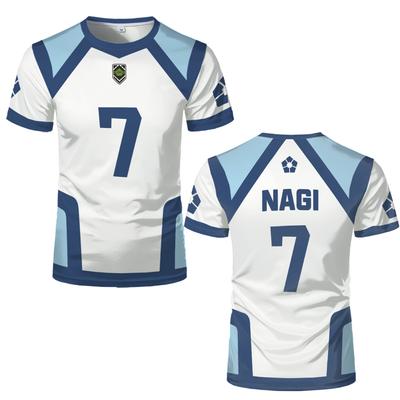 T-shirt de football à col rond pour femme, haut de sport décontracté à manches courtes, motif animé japonais Blue Lock saison 2