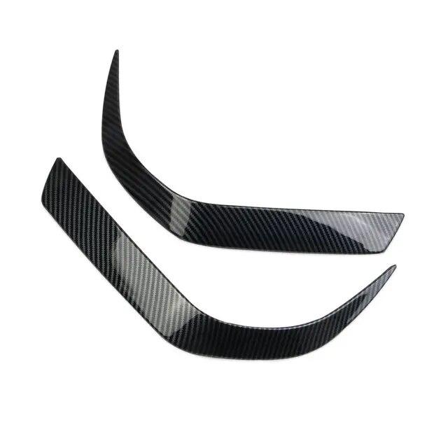 Carbon Fiber Look Front Bumper Headlight Protector Trims For Mitsubishi Outlander 2022 2023 Auto Accessories