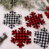 Vibrant And Red Black Checked Snowflake Christmas Ornaments Perfect For Decor Holiday