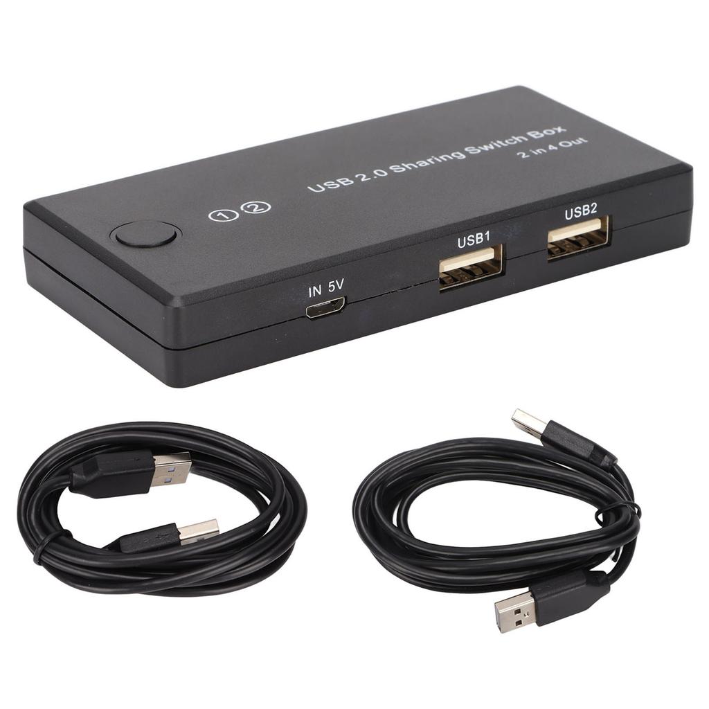 USB 2.0 Switch Selector 2 in 4 Out Great Compatibility Computer Peripheral Switcher Adapter