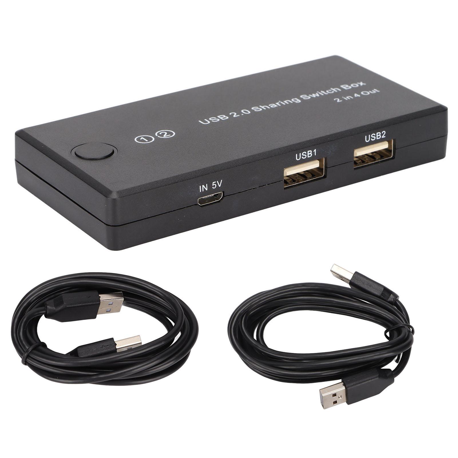 

USB 2.0 Switch Selector 2 in 4 Out Great Compatibility Computer Peripheral Switcher Adapter