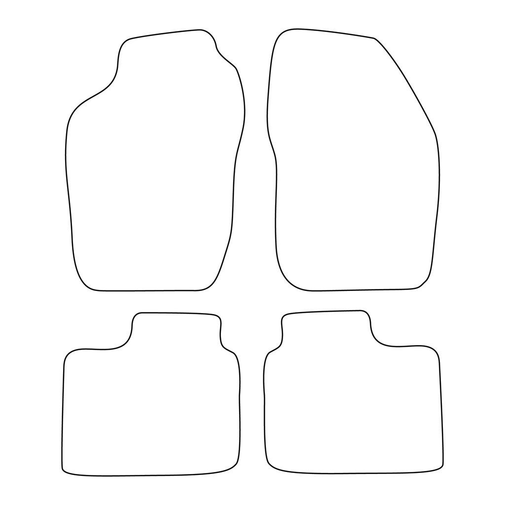 [BLM]FI017 Red - Set of Velour Floor Mats To Fit Fiat Marea 1996-2003 - Red Trim