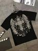 Skeleton Demon Men'S Gothic Graphic Print Short Sleeve T-Shirt- Breathable Retro Streetwear Tee with Winged Cross Design