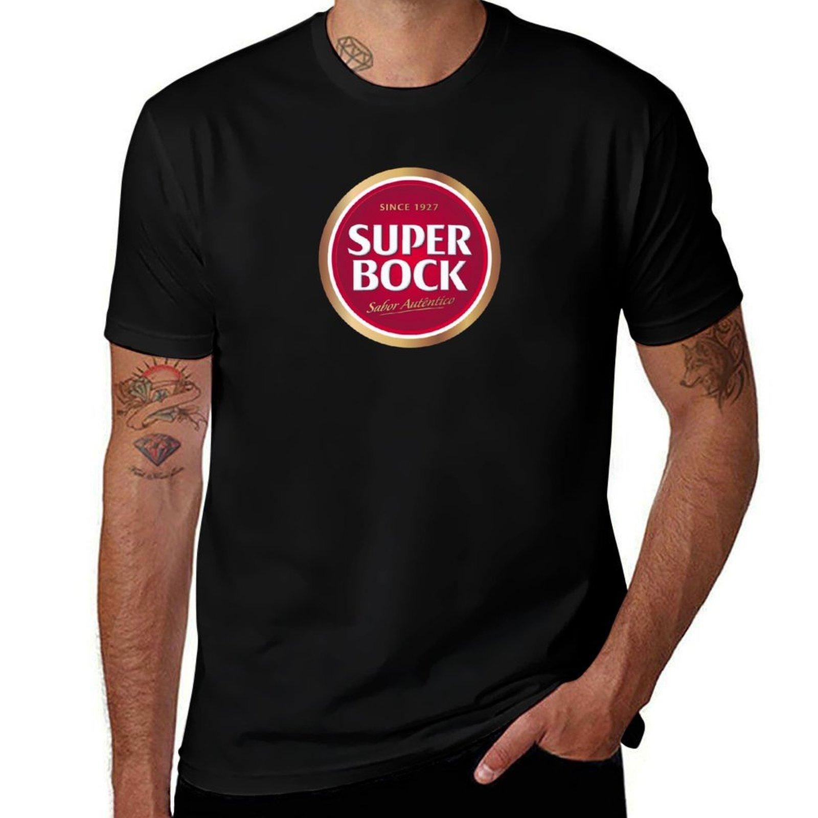 

super bock since 1927 logo T-Shirt cotton t shirt man t shirts for man pack cotton T-Shirt 4XL