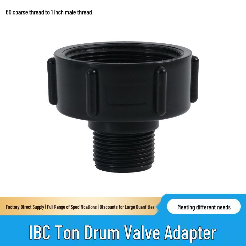 Cross-Border Hot-Selling Plastic Drum Valve Conversion Joint: 60 Fine Thread to Hose Thread Adapter 1