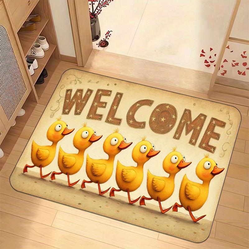 

Big-eyed Ute Chicken Door Mat Retro Country Farmhouse Chicken Welcome Mat Slip-resistant Mat Suitable for Indoor and Outdoor Use 40x60cm