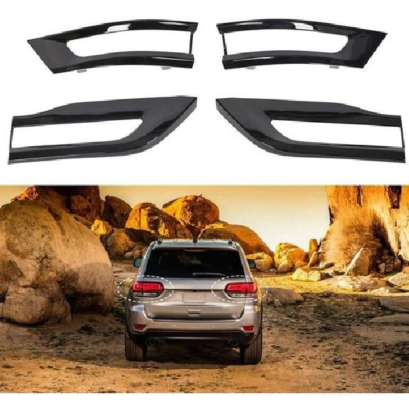 4pcs Gloss Black Tail Light Cover Trim Bezel Kit for Jeep Grand Cherokee 2014+