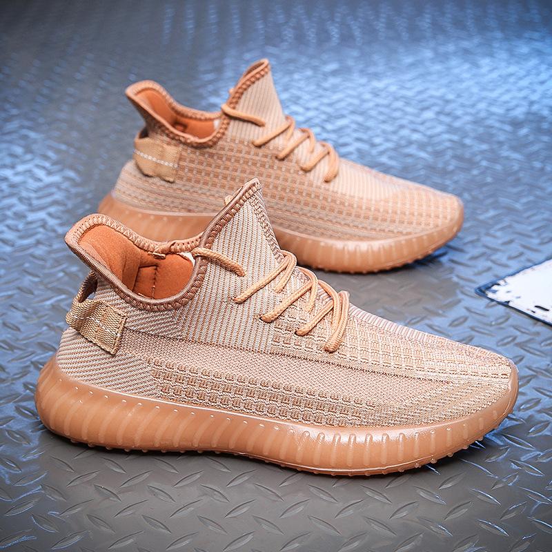 Men's and women's coconut shoes mesh breathable fly-woven sports shoes autumn popular running shoes