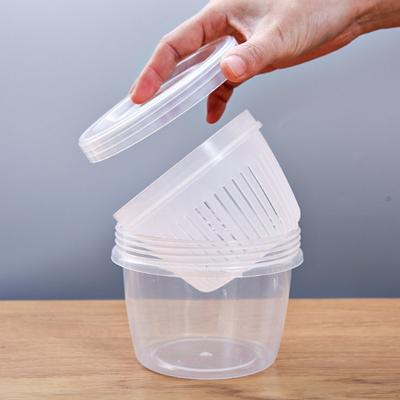 Home Kitchen Fruit Food Doppelschichtiger, versiegelter Zwiebelbox-Abfluss-Aufbewahrungsbehälter
