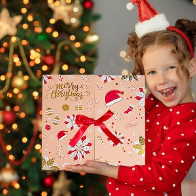 Christmas Advent Calendar Empty Countdown Boxes 24-Day Multi-Functional Container Empty Countdown Paper Boxes for Winter Holiday